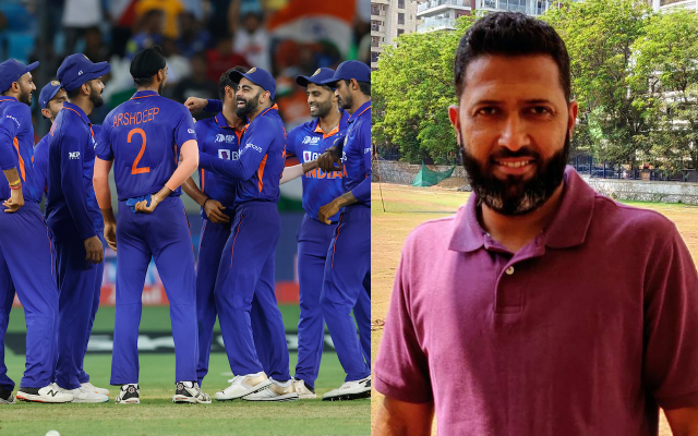 Team India and Wasim Jaffer (Image Source: BCCI Twitter/Twitter)