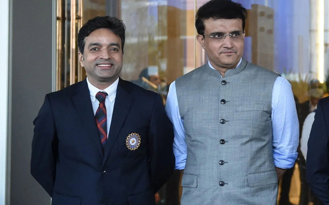 Arun Dhumal and Sourav Ganguly (Image Source: BCCI)