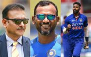 Ravi Shastri, R Sridhar and Hardik Pandya (Image Source: Getty Images)