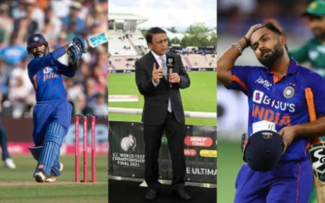 Dinesh Karthik, Sunil Gavaskar and Rishabh Pant (Image Source: Getty Images)
