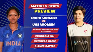 Women's Asia Cup T20 2022: IND-W vs UAE-W | 8th Match | Match Prediction, Stats, Playing XI