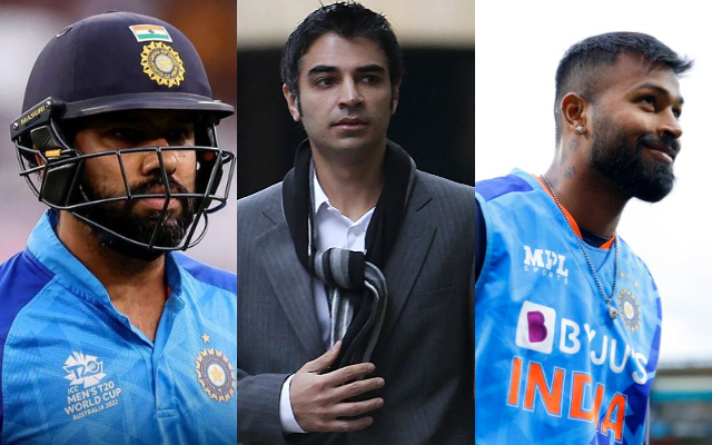 Rohit Sharma, Salman Butt and Hardik Pandya (Pic Source-Twitter)