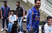 Indian Cricketers With A Super Fan Divyaansh (Image Source: BCCI Twitter Screengrab)