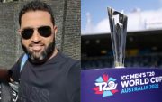 Wasim Jaffer and T20 World Cup Trophy (Image Source: Twitter/ICC)
