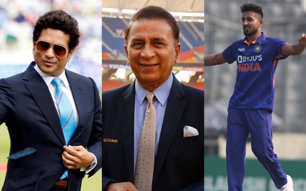 Sachin Tendulkar, Sunil Gavaskar and Umran Malik (Image Source: BCCI)