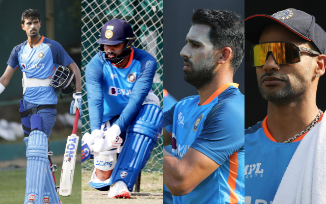 Washington Sundar, Rohit Sharma, Deepak Chahar and Shikhar Dhawan (Image Credit- Twitter) 
