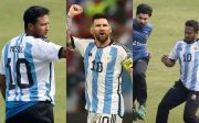 Shakib Al Hasan and Lionel Messi (Image Source: Twitter Screengrab)