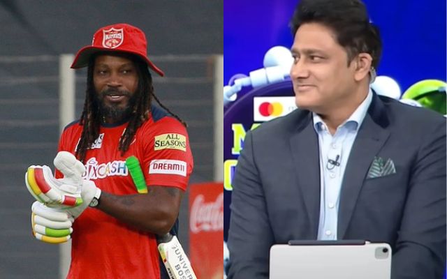 Chris Gayle and Anil Kumble (Image Credit- Twitter) 