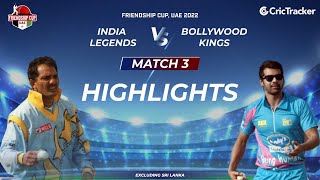 Friendship Cup, UAE 2022: Match 3, India Legends v Bollywood Kings | Full Highlights