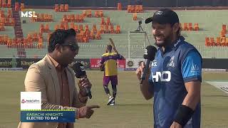 Karachi Knights has won the toss and elected to bat first against Peshawar Pathans