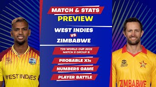 T20 World Cup 2022: Match 8, Group-B- West Indies vs Zimbabwe
