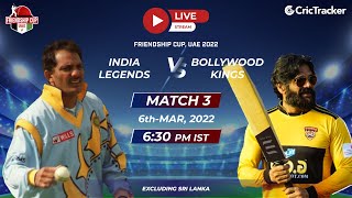 Friendship Cup LIVE: Match 3 India Legends v Bollywood Kings Live Stream | Live Cricket Streaming