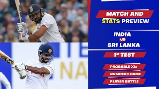 India vs Sri Lanka - 1st Test, Predicted Playing XIs & Stats Preview