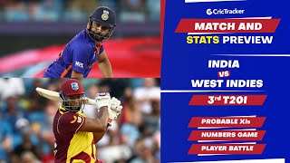 India vs West Indies - 3rd T20I, Predicted Playing XIs & Stats Preview