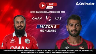 Oman Quadrangular T20I Series: Match 5, Oman vs UAE Highlights
