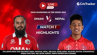 Oman Quadrangular T20I Series: Match 1, Oman vs Nepal Highlights