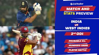 India vs West Indies - 2nd ODI, Predicted Playing XIs & Stats Preview