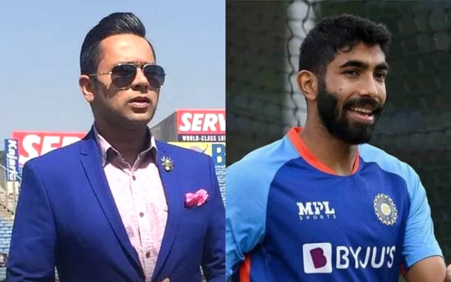 Aakash Chopra and Jasprit Bumrah (Pic Source-Twitter)