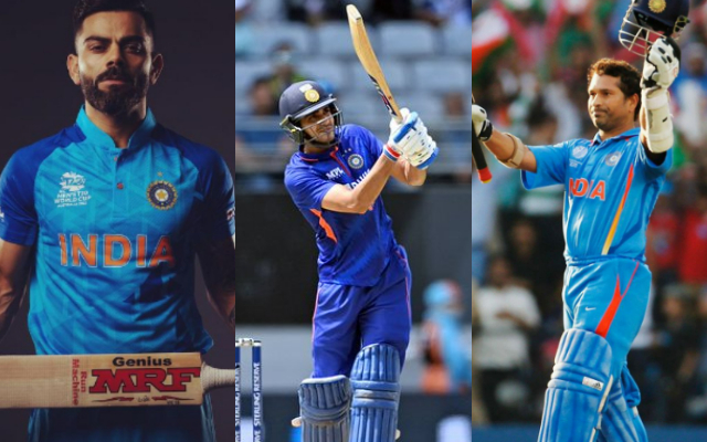 Virar Kohli, Virat Kohli and Sachin Tendulkar (Image Credit- Twitter) 