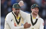 Steve Smith and Nathan Lyon (Image Credit- Twitter)
