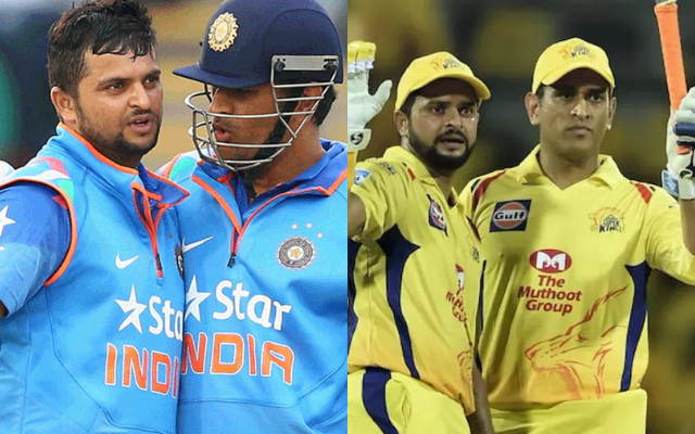 Suresh Raina and MS Dhoni (Pic Source-Twitter)