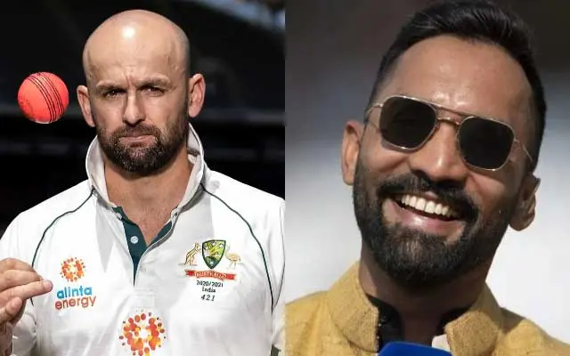 Nathan Lyon and Dinesh Karthik (Pic Source-Twitter)