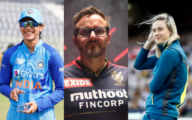 Smriti Mandhana, Mike Hesson and Ellyse Perry (Pic Source-Twitter)