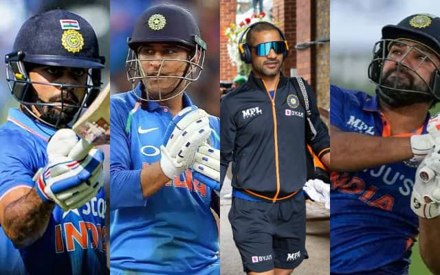 Virat Kohli, MS Dhoni,Shikhar Dhawan and Rohit Sharma (Pic Source-Twitter)
