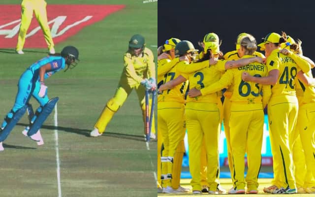 Harmanpreet Kaur and Team Australia (Pic Source-Twitter)