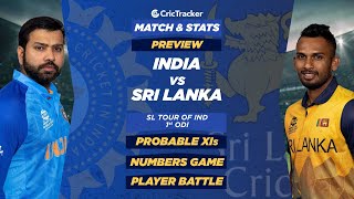 India vs Sri Lanka | 1st ODI | Match Stats and Preview