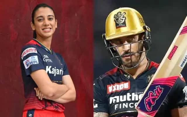Smriti Mandhana and Faf Du Plesis (Pic Source-Twitter)