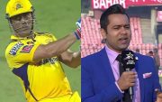 MS Dhoni and Aakash Chopra (Pic Source-Twitter)
