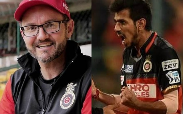 Mike Hesson and Yuzvendra Chahal (photo source :twitter)
