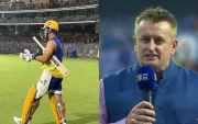 MS Dhoni and Scott Styris (Image Source: Twitter)