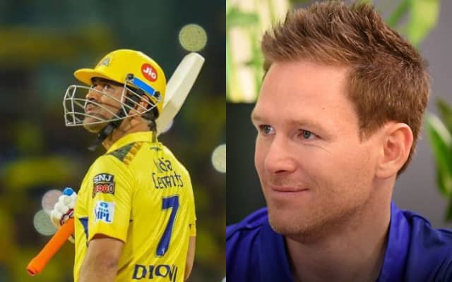 MS Dhoni Eoin Morgan (Photo Source: Twitter)
