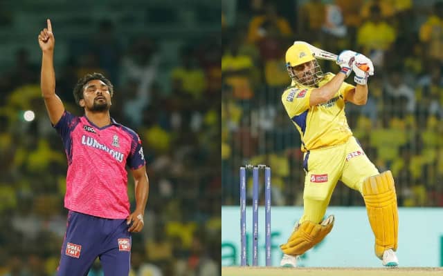 Sandeep Sharma and MS Dhoni (Pic Source-Twitter)