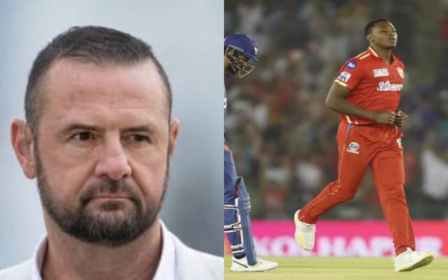 Simon Doull and Kagiso Rabada (Pic Source-Twitter)