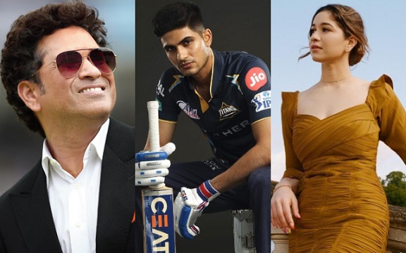 Sachin Tendulkar, Shubman Gill and Sara Tendulkar. (Image Source: Getty Images/Instagram)