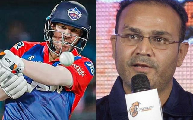David Warner And Virendra Sahwag (Photo Source: Twitter)