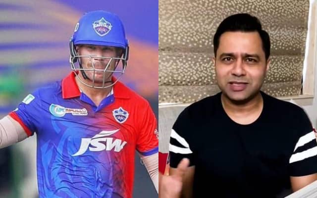 David Warner Aakash Chopra (Photo Source: Twitter)