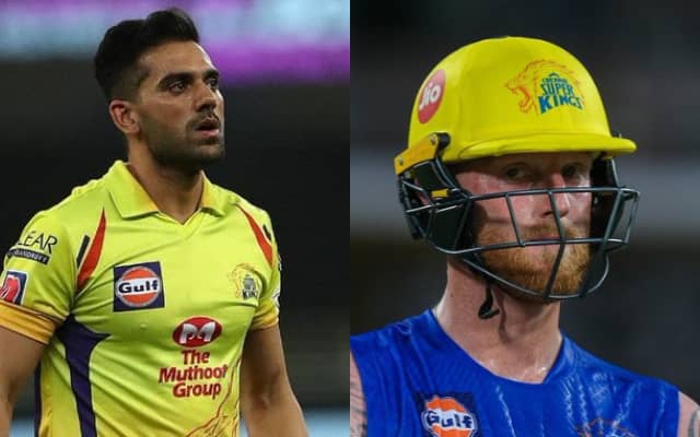 Deepak Chahar Ben Stokes (Photo Source: Twitter)