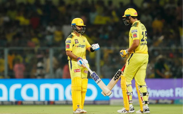 Ajinkya Rahane and Shivam Dubey (Image Credit- Twitter/IPL)