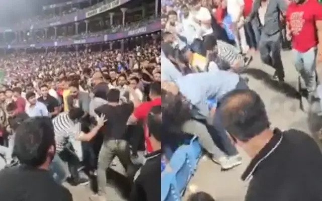 Fans Fight at Arun Jaitley Stadium (Photo Source: Twitter)