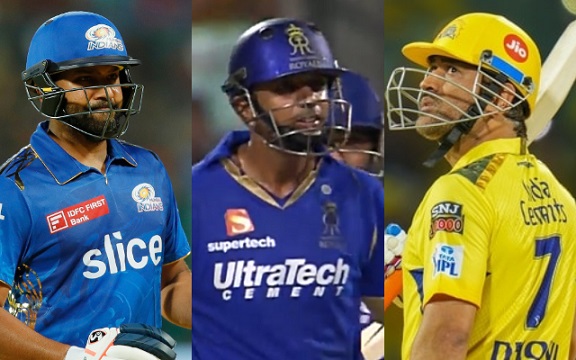 Rohit Sharma, Rahul Dravid and MS Dhoni. (Image Source: BCCI-IPL)