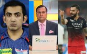 Gautam Gambhir, Rajat Sharma and Virat Kohli. (Image Source: BCCI-IPL/YouTube)