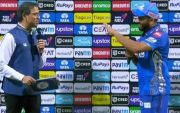 Rohit Sharma and Harsha Bhogle (Pic Source-Twitter)