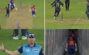 David Warner gets run out on a no-ball (Pic Source- Twitter)