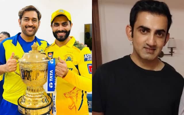 MS Dhoni and Gautam Gambhir (Pic Source-Twitter)