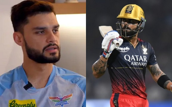 Naveen-ul-Haq and Virat Kohli. (Image Source: LSG Twitter/BCCI-IPL)