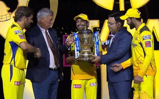 MS Dhoni, Ambati Rayudu and Ravindra Jadeja. (Image Source: IPL Twitter)